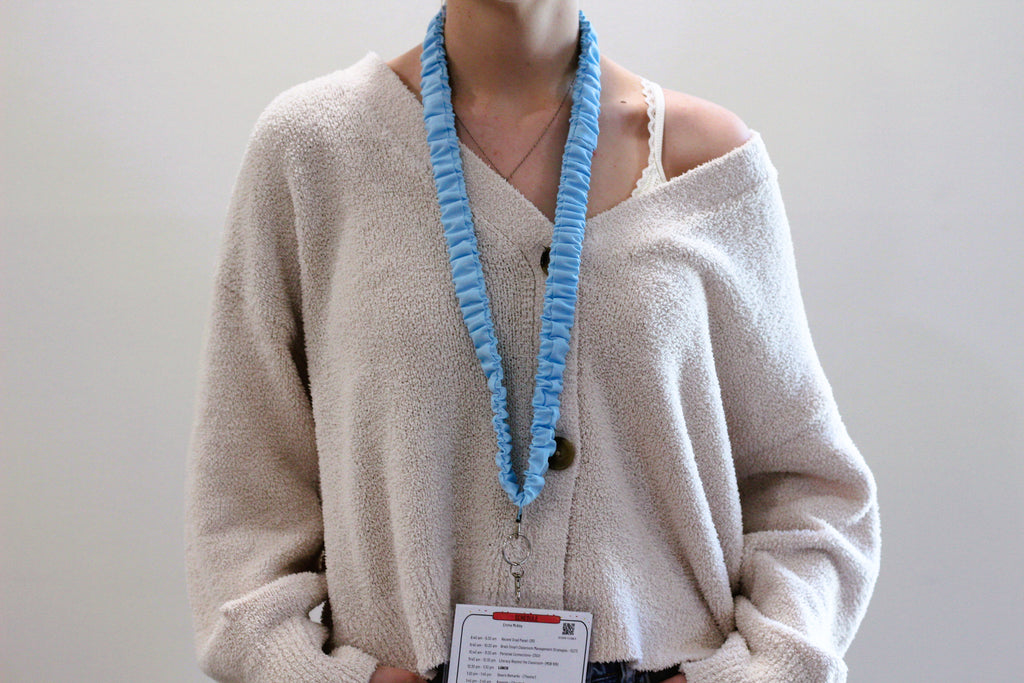 Blue Scrunchie Lanyard
