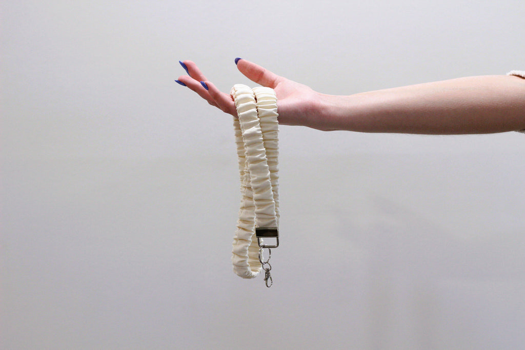 Cream Scrunchie Lanyard