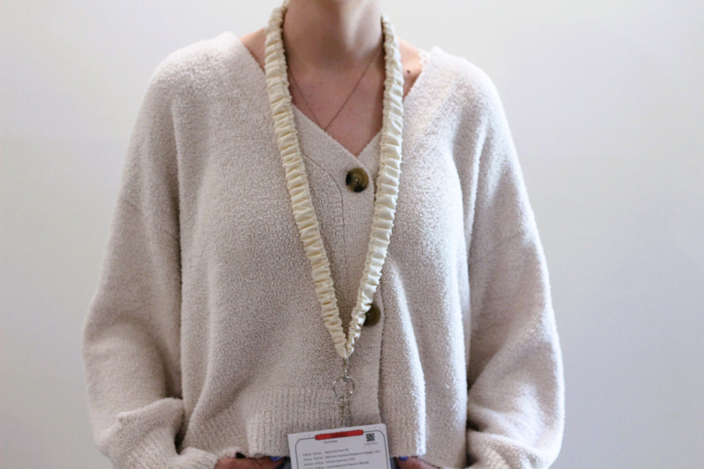 Cream Scrunchie Lanyard