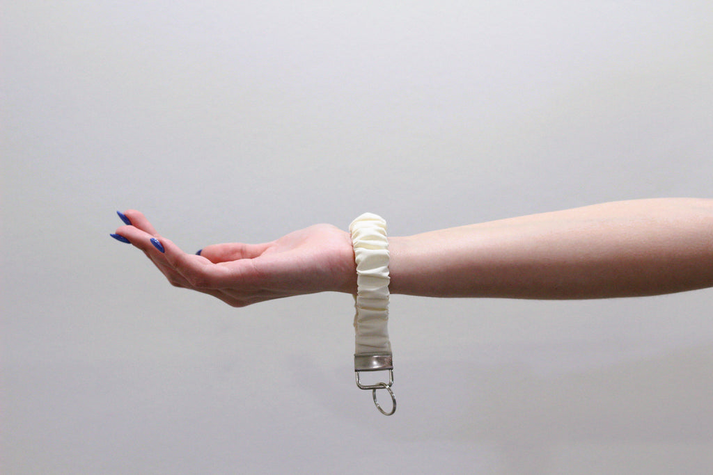 Cream Scrunchie Keychain