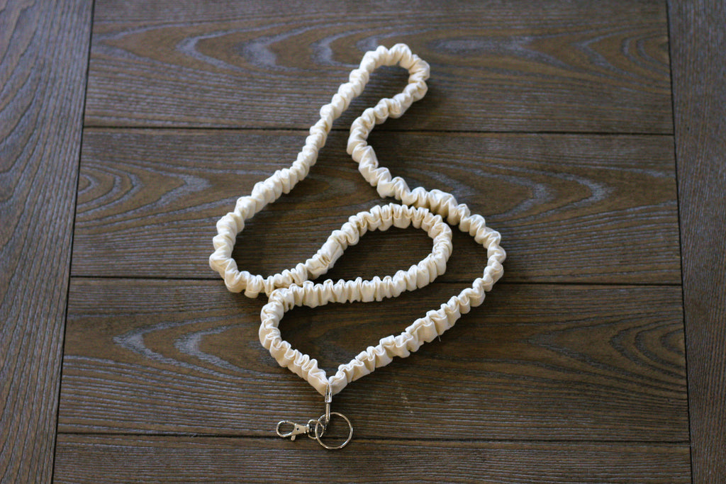 Cream Scrunchie Lanyard