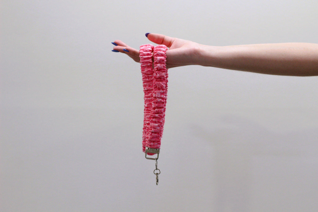 Pink Floral Scrunchie Lanyard