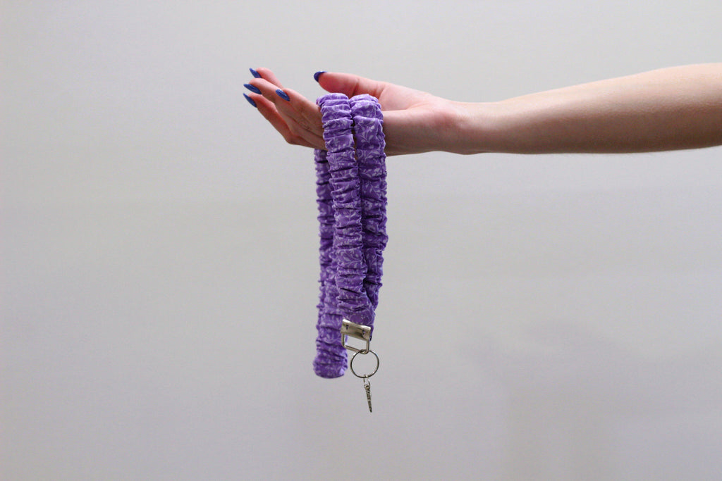 Purple Floral Scrunchie Lanyard