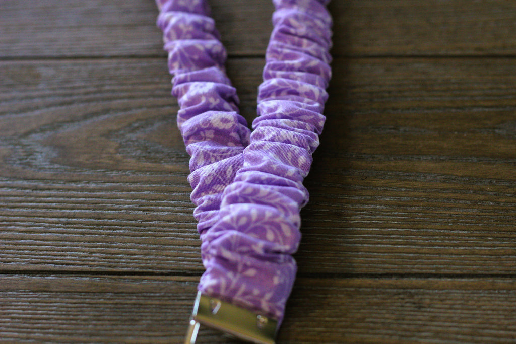 Purple Floral Scrunchie Lanyard