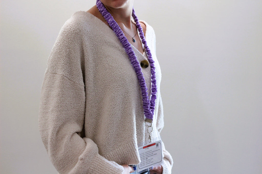 Purple Floral Scrunchie Lanyard