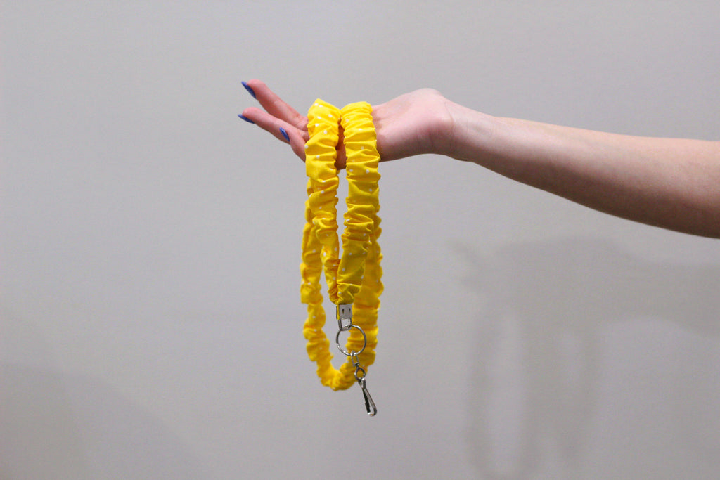 Yellow Polka Dot Scrunchie Lanyard