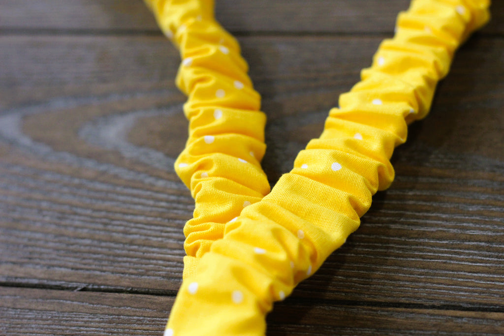 Yellow Polka Dot Scrunchie Lanyard