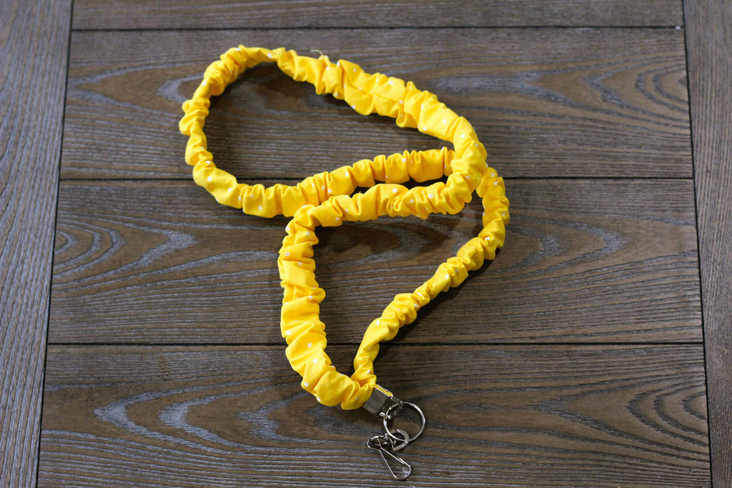 Yellow Polka Dot Scrunchie Lanyard